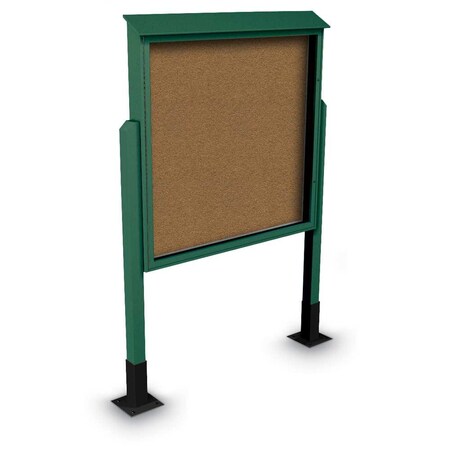 United Visual Products Sliding Door Indoor Enclosed Corkboard, 4 UV9025ACSH4824-BLACK-ULTMAR